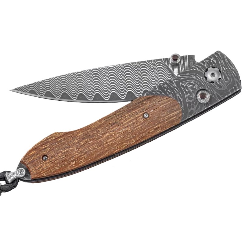 William Henry Limited Edition Midway Titanium pocket knife inlaid with USS California wood